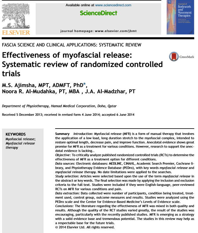 Research paper on myofascial release effectiveness.