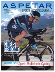 Chris Froome cycling picture on ASPETAR Sports Medicine Journal cover page